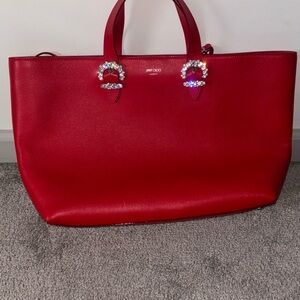 Jimmy Choo Red Tote Bag